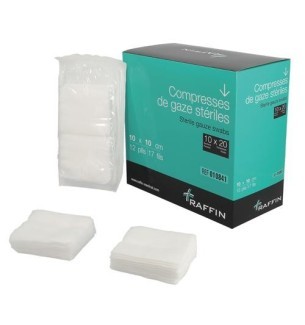 Compresse gaze stérile 10 x 10 cm 12 plis