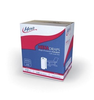Rouleaux de draps d'examen Extrafort Hexadraps - 50 x 38 cm
