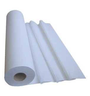 Rouleaux de draps lisses blancs - Pure ouate pour examen - 50 x 190 cm