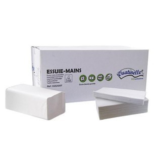 Essuie-mains 2 plis en V blanc