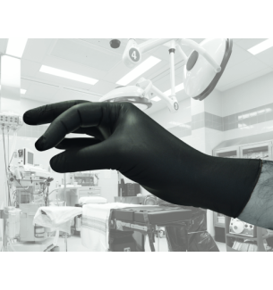 Gants d'examen nitrile non poudrés noir - S - 6/7 - Boîte de 100