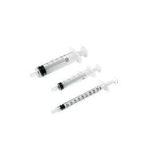 Seringues 3 pièces Tuberculine - Sans aiguille - 1 ml