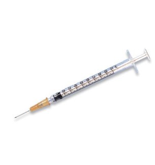 Seringue BD Plastipak 3 Pièces Tuberculine 1ML Prémontée  avec aiguille BD Microlance 25 G - L. 16 mm x 0,50 mm - Boîte de 120