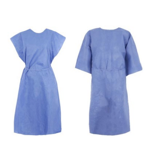 Chemise patient à manches courtes bleu