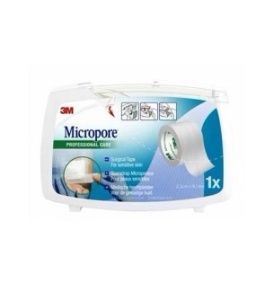 Sparadrap 3M™ Micropore™ avec dévidoir 25 mm x 9,14 m