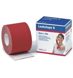 Bande adhésive élastique Leukotape K Rouge 5 m x 5 cm