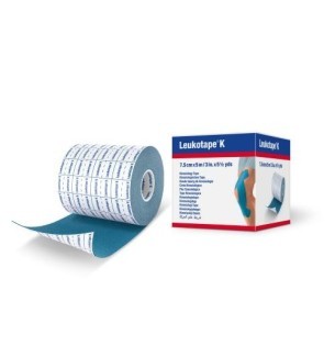 Bande adhésive élastique Leukotape K Bleu 5 m x 7,5 cm