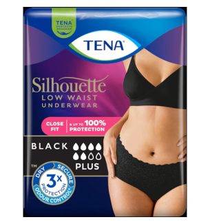 TENA Silhouette - Taille basse Normal Noir - Taille M