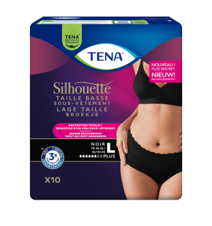 TENA Silhouette - Taille basse Normal Noir - Taille L