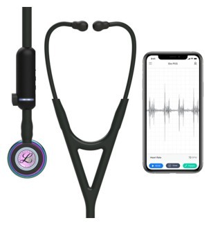 Stéthoscope numérique Littmann Core - Edition Rainbow brillant - Double pavillon - Noir