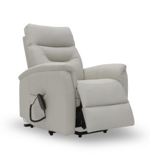Fauteuil releveur 2 moteurs Basil PU imitation cuir crème